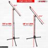 5 Core Tripod Mic Stand Floor Adjustable 18 to 72 Inches Heavy Duty Boom Arm Holder Microphone Stands Pedestal Para Microfono for Singing - MS 080