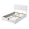 Full size Upholstered Platform bed with a Hydraulic Storage System - White(OLD SKU: LP000111AAK)