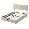 Queen size Upholstered Platform bed with a Hydraulic Storage System - Beige(OLD SKU: LP000211AAA)