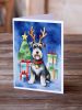 Schnauzer Christmas Reindeer Greeting Cards Pack of 8 Blank Cards with Envelopes Whimsical A7 Size 5x7 Blank Note Cards