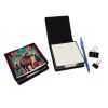 Moose Christmas PU Leather Note Paper Holder with Artist-Designed Cover, Desk Accessory, Office Gift