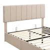 Queen size Upholstered Platform bed with a Hydraulic Storage System - Beige(OLD SKU: LP000211AAA)