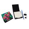 West Virginia Rhododendrons in Watercolor PU Leather Note Paper Holder with Artist-Designed Cover, Desk Accessory, Office Gift