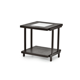 Sophisticated Rustic Industrial End Table - Rich Wood Tabletop, Roomy Bottom Shelf Stylized Iron Frame, Unique Accent Piece