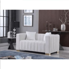 A Modern Channel Sofa Take On A Traditional Chesterfield,Grey Color,loveseater (Color: White)