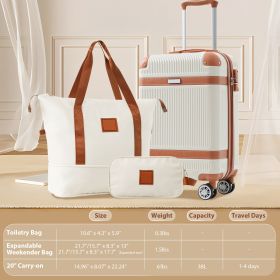 3-piece Suitcase (Color: White)