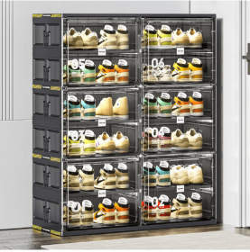 Plastic Shoe Storage Cabinet (Option: Black4)