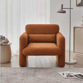 Cashmere Sofa, Modern Single Sofa (Color: Orange)