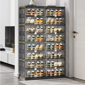 Plastic Shoe Storage Cabinet (Option: Black3)