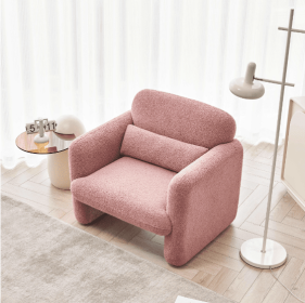 Cashmere Sofa, Modern Single Sofa (Color: Pink)