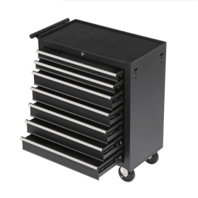 Rolling Tool Chest With 7-Drawer Tool Box With Wheels Multifunctional Tool Cart Mechanic Tool Storage Cabinet For Garage, Warehouse, Workshop, Repair (Color: Black)