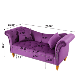 Velvet Ottoman (Color: Purple)