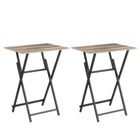 2 Pcs Folding TV Tray Table Set (Option: Slate color)