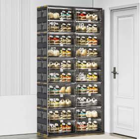 Plastic Shoe Storage Cabinet (Option: Black2)