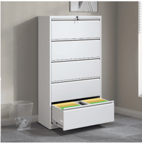 Metal Horizontal Filing Cabinets (Color: White)