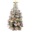 22in Mini Christmas Tree with Light Artificial Small Tabletop Christmas Decoration with Flocked Snow