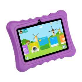 Shock-resistant Silicone Snap-on Case with Stand for 7' Tablets (Color: Purple)