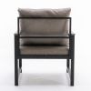 Modern Faux Leather Accent Chair with Black Powder Coated Metal Frame, Single Sofa for Living Room Bedroom