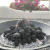 Ceramic Skulls for Fire Pit, Outdoor Fire Tables, 7pcs Reusable Spooky Imitated Human Skull Gas Log for Party, Bonfire,Campfires,Fireplaces, 3.1 inch