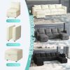 Modular Sectional Sofa with Storage, 109'' L-Shaped Upholstered Couch with Hidden Compartments, Wooden Frame and Polyester Fabric, Space-Saving Design