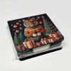 Tiger Christmas PU Leather Note Paper Holder with Artist-Designed Cover, Desk Accessory, Office Gift