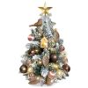 22in Mini Christmas Tree with Light Artificial Small Tabletop Christmas Decoration with Flocked Snow