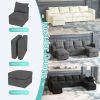 Modular Sectional Sofa with Storage, 109'' L-Shaped Upholstered Couch with Hidden Compartments, Wooden Frame and Polyester Fabric, Space-Saving Design