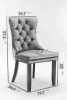 Modern High-end Tufted Solid Wood Contemporary Flax Upholstered Dining Chair with Wood Legs Nailhead Trim 2-Pcs Set