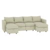 Modular Sectional Sofa with Storage, 109'' L-Shaped Upholstered Couch with Hidden Compartments, Wooden Frame and Polyester Fabric, Space-Saving Design