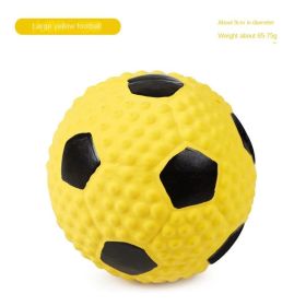 Squeaky Dog Toys; Natural Latex Rubber Dog Balls;  Soft ;  Bouncy & Durable for Small Medium Dogs Puppy Interactive Chew Sound Fetch Play (Colour: Large yellow football)