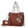 MKF Collection Lina Tote Handbag with Wristlet Wallet Vegan Leather Crossover Women's Purse by Mia K