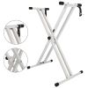 5 CORE Piano Keyboard Stand Double X Style Heavy Duty Adjustable Digital Electric Piano Riser Durable & Sturdy Music Synthesizer Holder Stands For 61