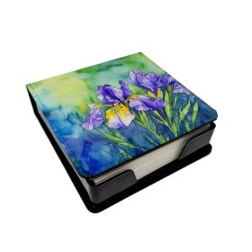 Tennessee Iris in Watercolor PU Leather Note Paper Holder with Artist-Designed Cover, Desk Accessory, Office Gift (Default: Default)