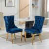 Modern High-end Tufted Solid Wood Contemporary Velvet Upholstered Dining Chair with Chrome Stainless Steel Plating Legs,Nailhead Trim,Set of 2