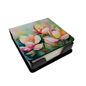 Mississippi Magnolia in Watercolor PU Leather Note Paper Holder with Artist-Designed Cover, Desk Accessory, Office Gift (Default: Default)