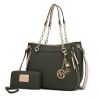 MKF Collection Lina Tote Handbag with Wristlet Wallet Vegan Leather Crossover Women's Purse by Mia K